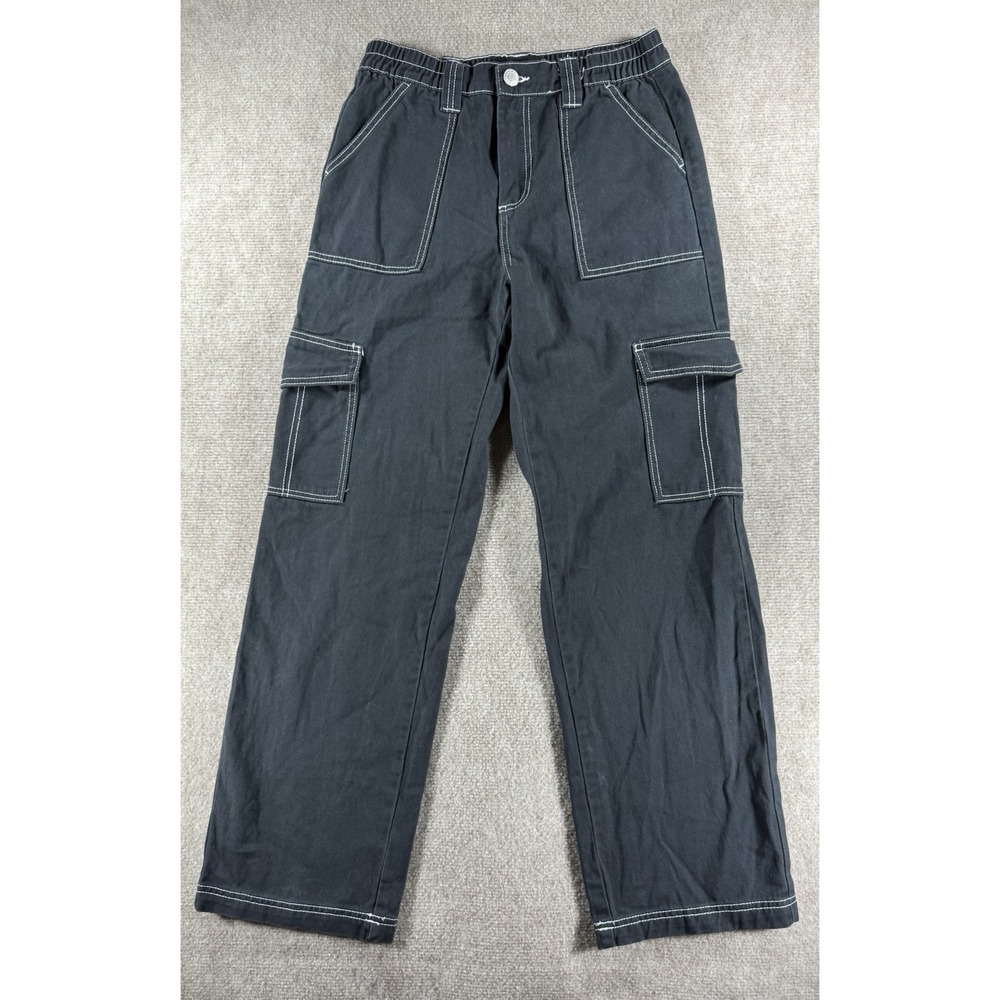 Refuge Y2K Style Black Cargo Pants Juniors Small Utility Pocket Street‎ Style